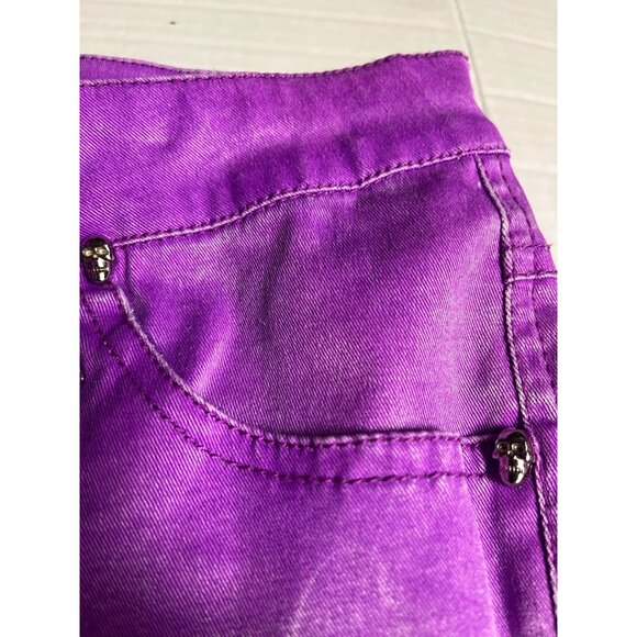 Tripp NYC Womens Purple Skinny Jeans With Zipper Accents Size 11 Made In China - Picture 8 of 11